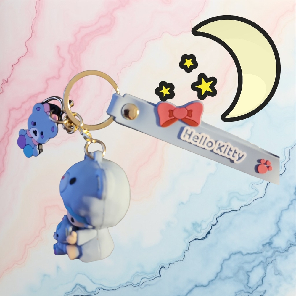 Sanrio Hello Kitty Gemini Twins Keychain - Picture 3 of 6